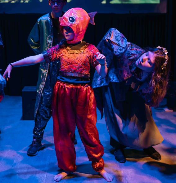 Underwater scene in Aladdin play