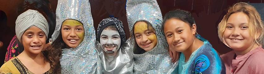 Middle School kids performing ArtReach's Aladdin