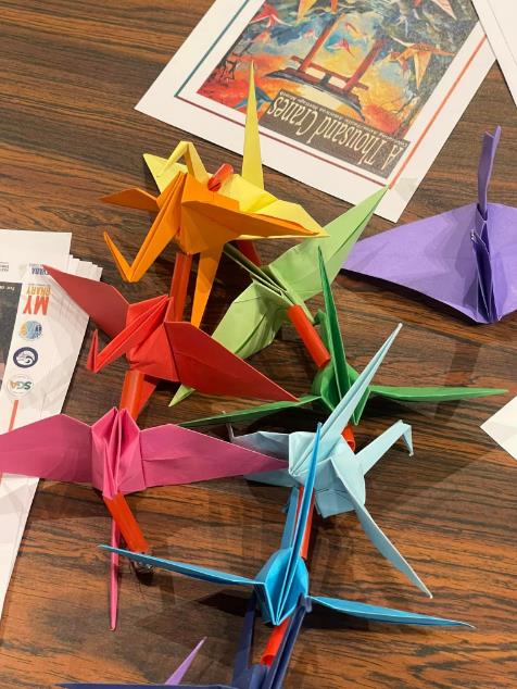 Paper cranes workshop for A Thousand Cranes