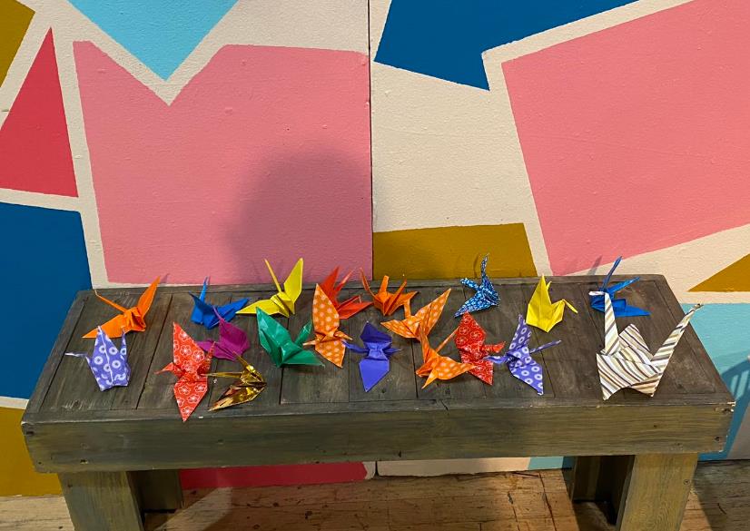 Cranes for peace in play for kids
