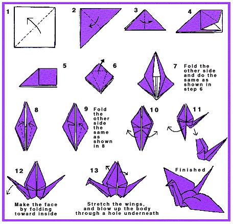 How to fold a paper crane