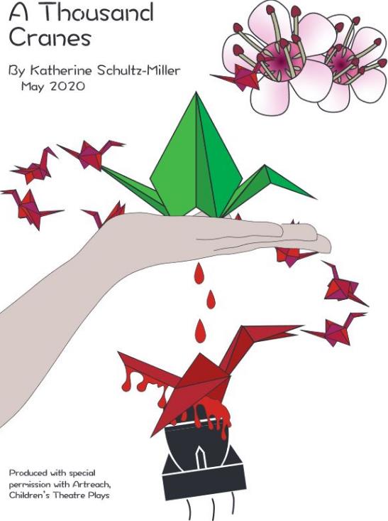 Student poster for Sadako Paper Cranes