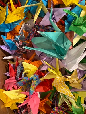 Sadako's paper cranes for lessons