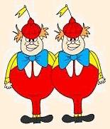 Tweedledum and Tweedledee in Alice in Christmas Land
