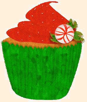 Caterpillar's mushroom is a cupcake in Alice in Christmas Land!