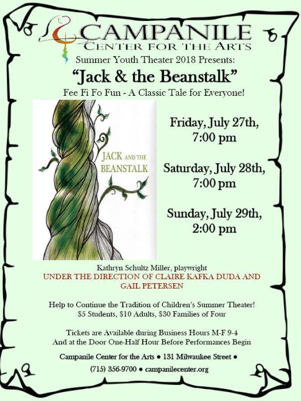 Poster for Summer performances Jack and the Beanstalk