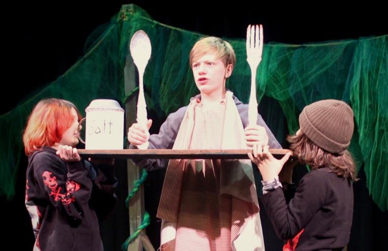 Jack visits Giants in Jack and Beanstalk playscript