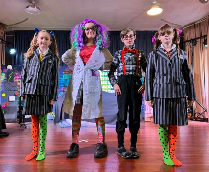 Large Cast of Kids in Frankenstein Play