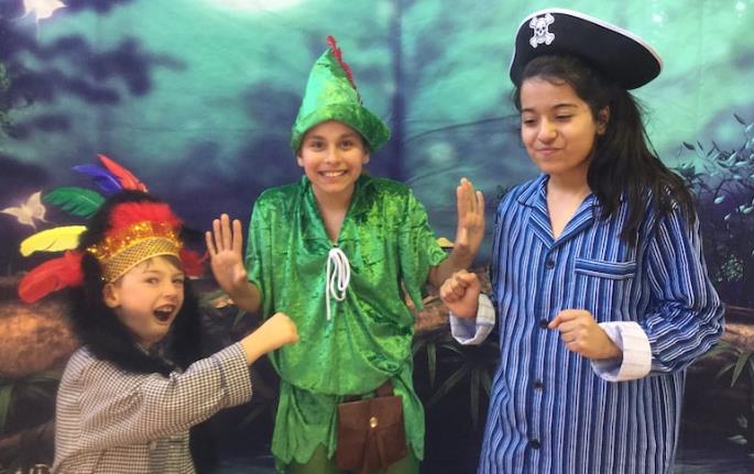 Kids perfom Peter Pan play