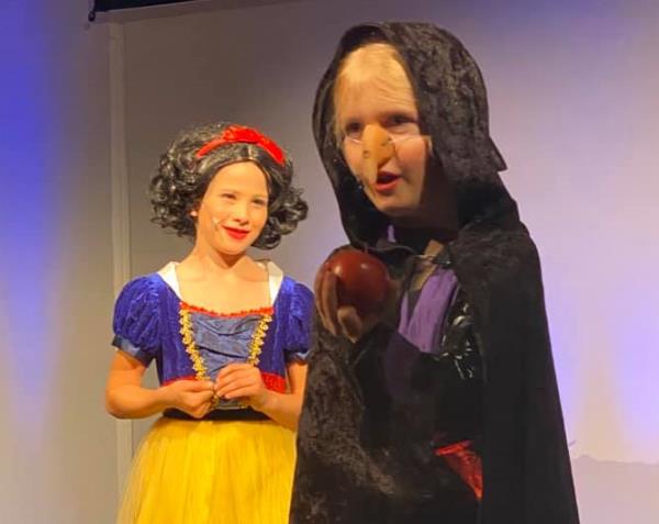 Snow White and the Witch in School Play