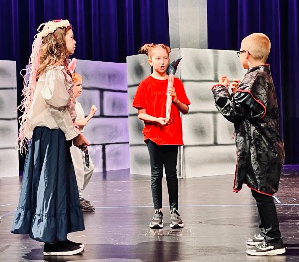 Kids rehearsing ArtReach's Play Snow White