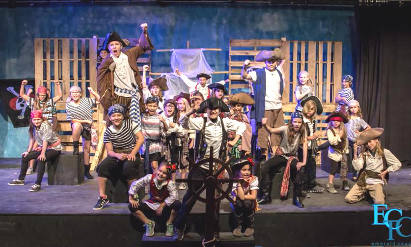 Students play pirates in Treasure Island script