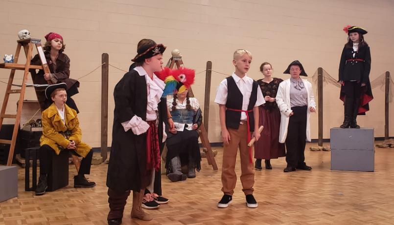 Kids perform Treasure Island script play