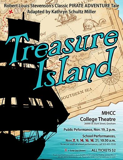Postr for ArtReach's Treasure Island Play