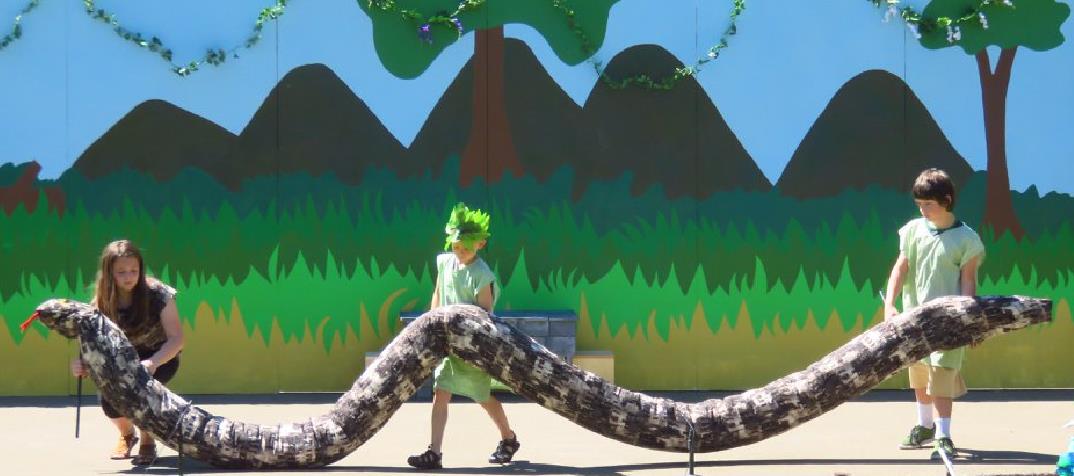 Kaa puppet in The Jungle Book.