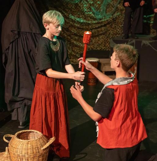 Mowgli gets the red flower in the Jungle Book