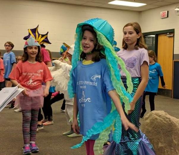 Kids rehearse The Little Mermaid