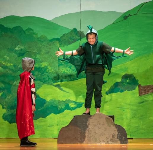 Reluctant Dragon kids play cast list sound cues script sample