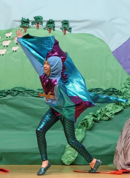 Lively action in The Reluctant Dragon.