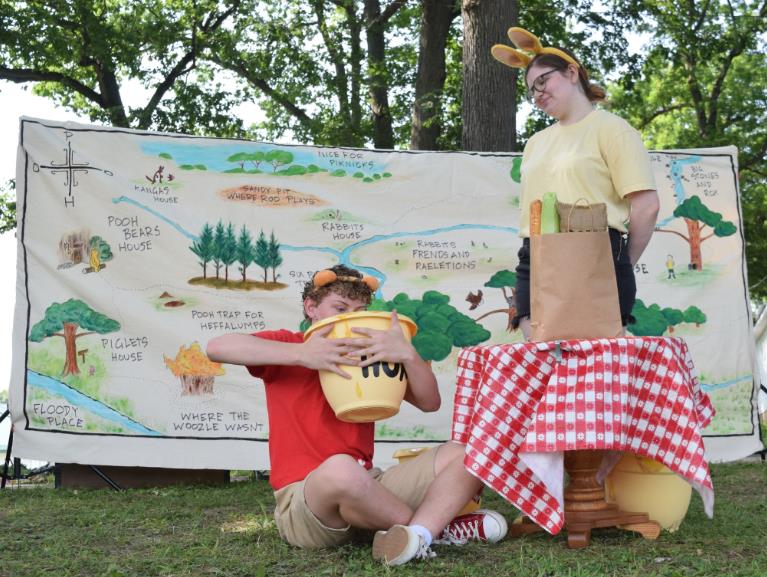 Pooh bear gets stuck in honey pot