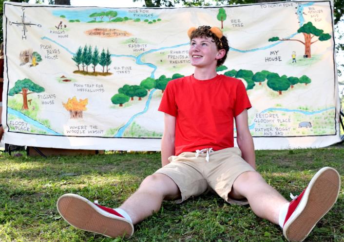 Outdoor play for kids to perform Winnie the Pooh